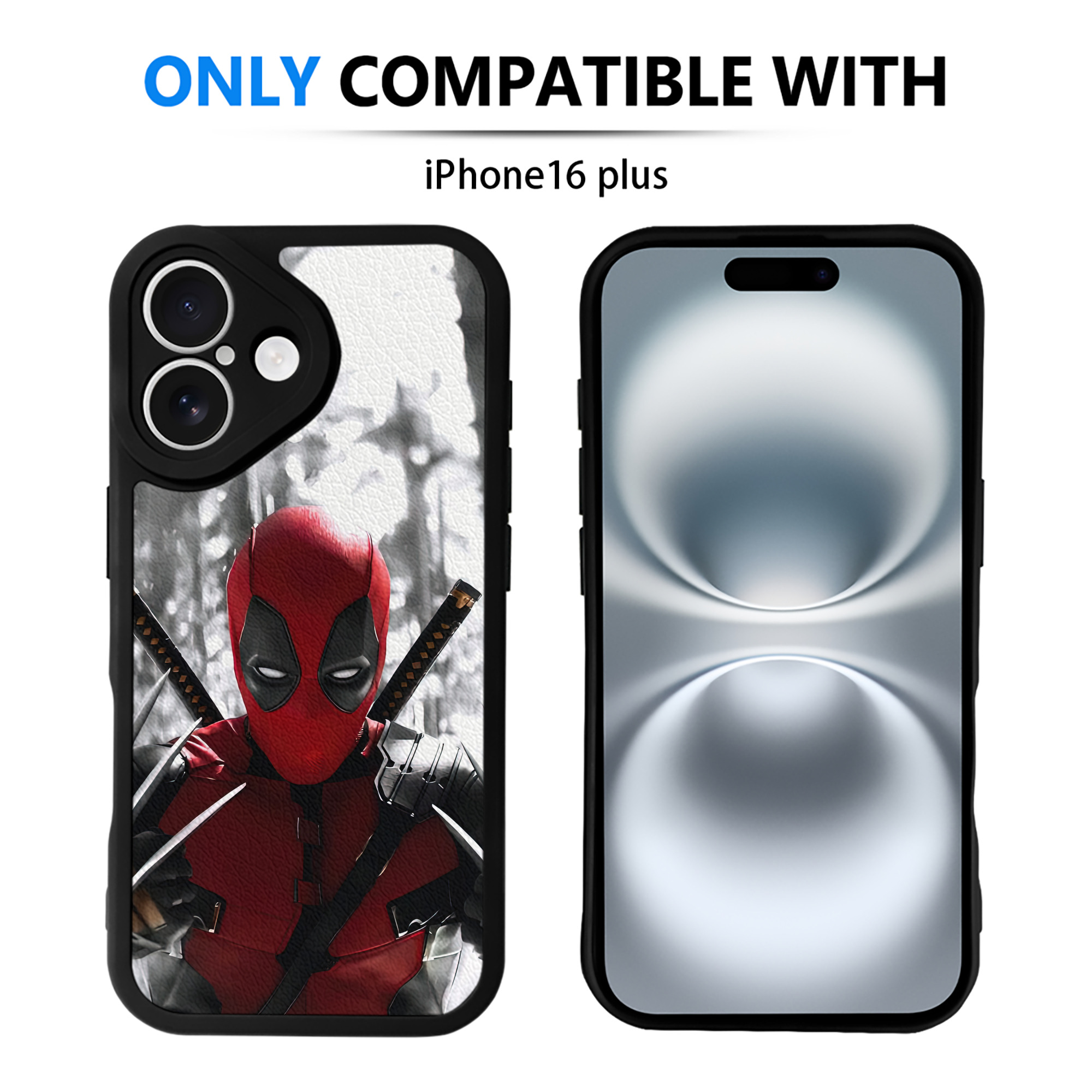 （画像用） Deadpool デッドプール 【iPhone 16シリーズ対応】シリコンスマホケース（レザー調） 材質：シリコン